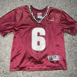 Nike Team Kids Tee Jersey Maroon Red Half Sleeve Number 6 Size 2T